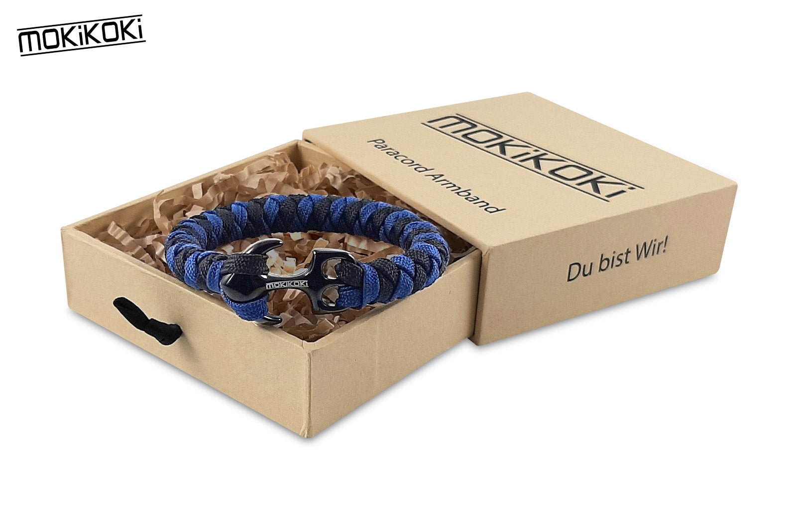 Maritimes Ankerarmband Blau Geschenkbox